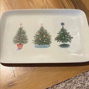 Chad Barrett Christmas Tree Platter 15”W x 10” H